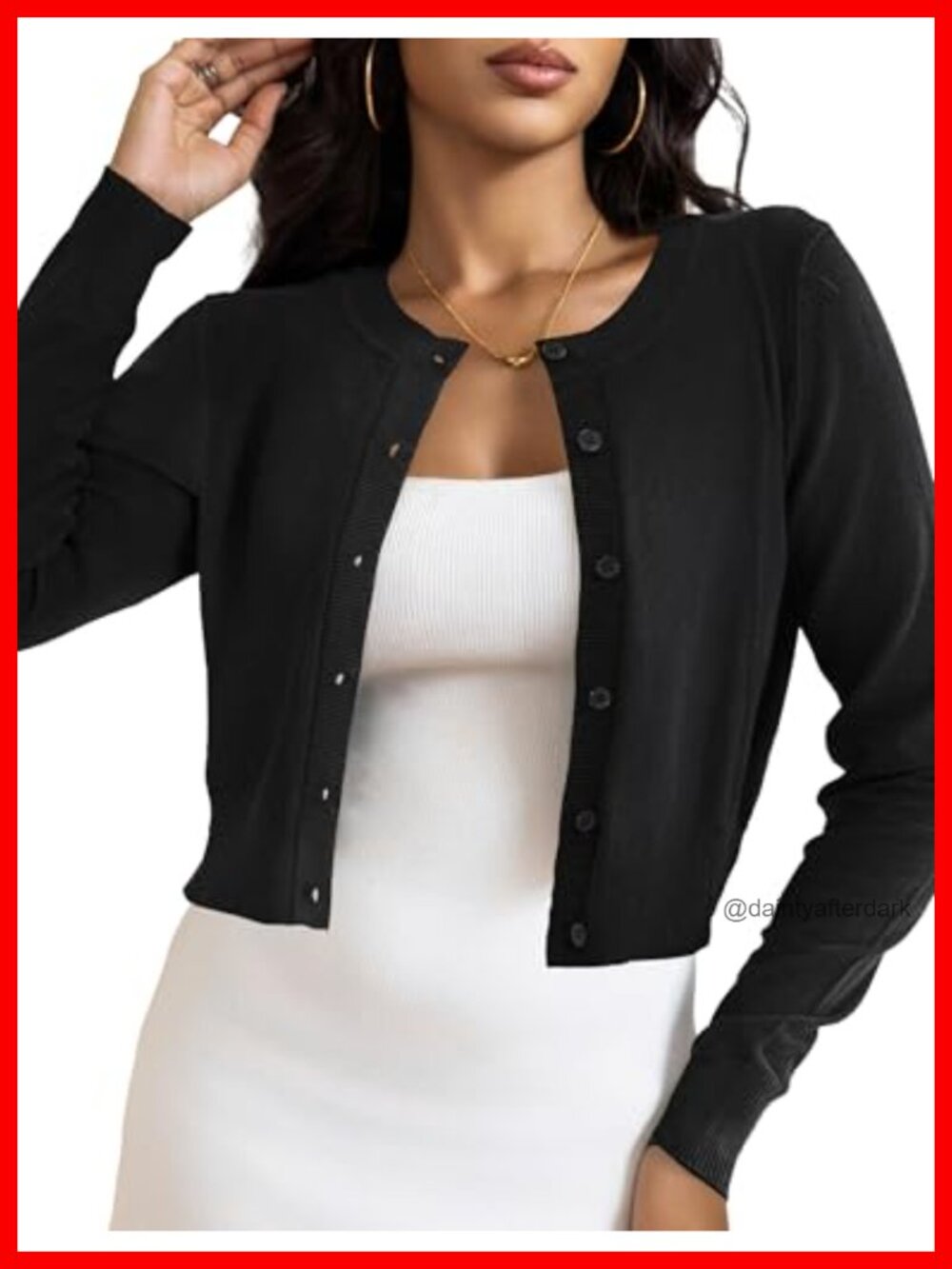 Women's Cropped Button Down Cardigan Bolero Shrug Long Sleeve Knit